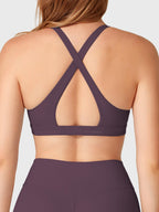 Fitstyle Wafiya Crossback-Sport-BH mit tiefem V-Ausschnitt