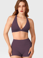 Fitstyle Wafiya Crossback-Sport-BH mit tiefem V-Ausschnitt