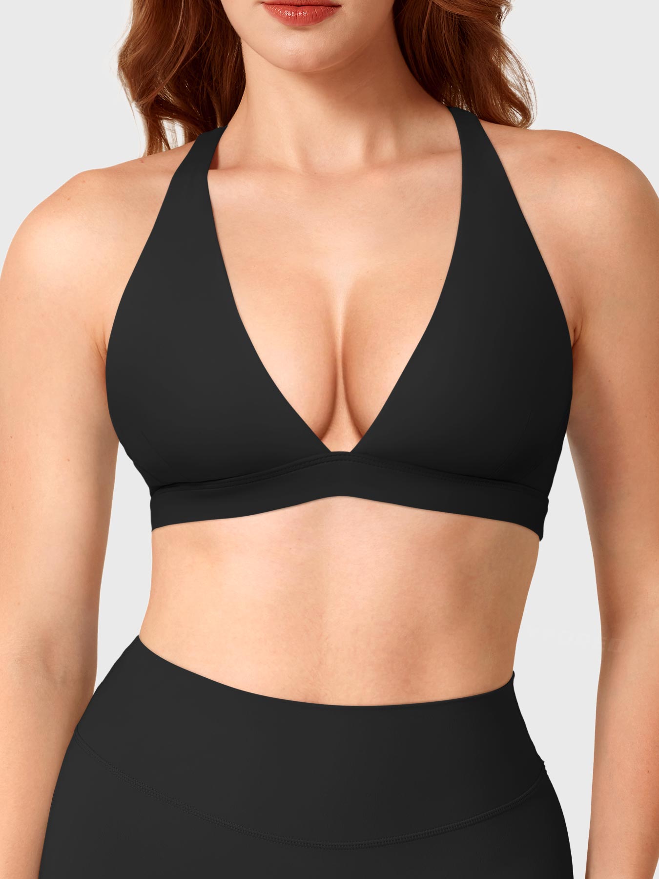 Fitstyle Wafiya Crossback-Sport-BH mit tiefem V-Ausschnitt