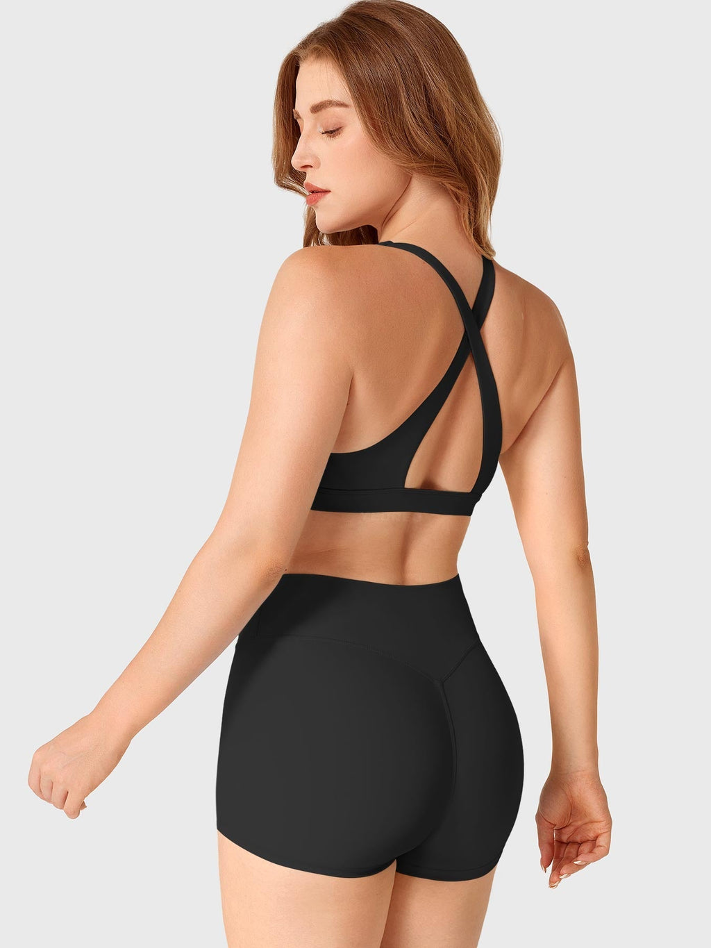 Fitstyle Wafiya Crossback-Sport-BH mit tiefem V-Ausschnitt