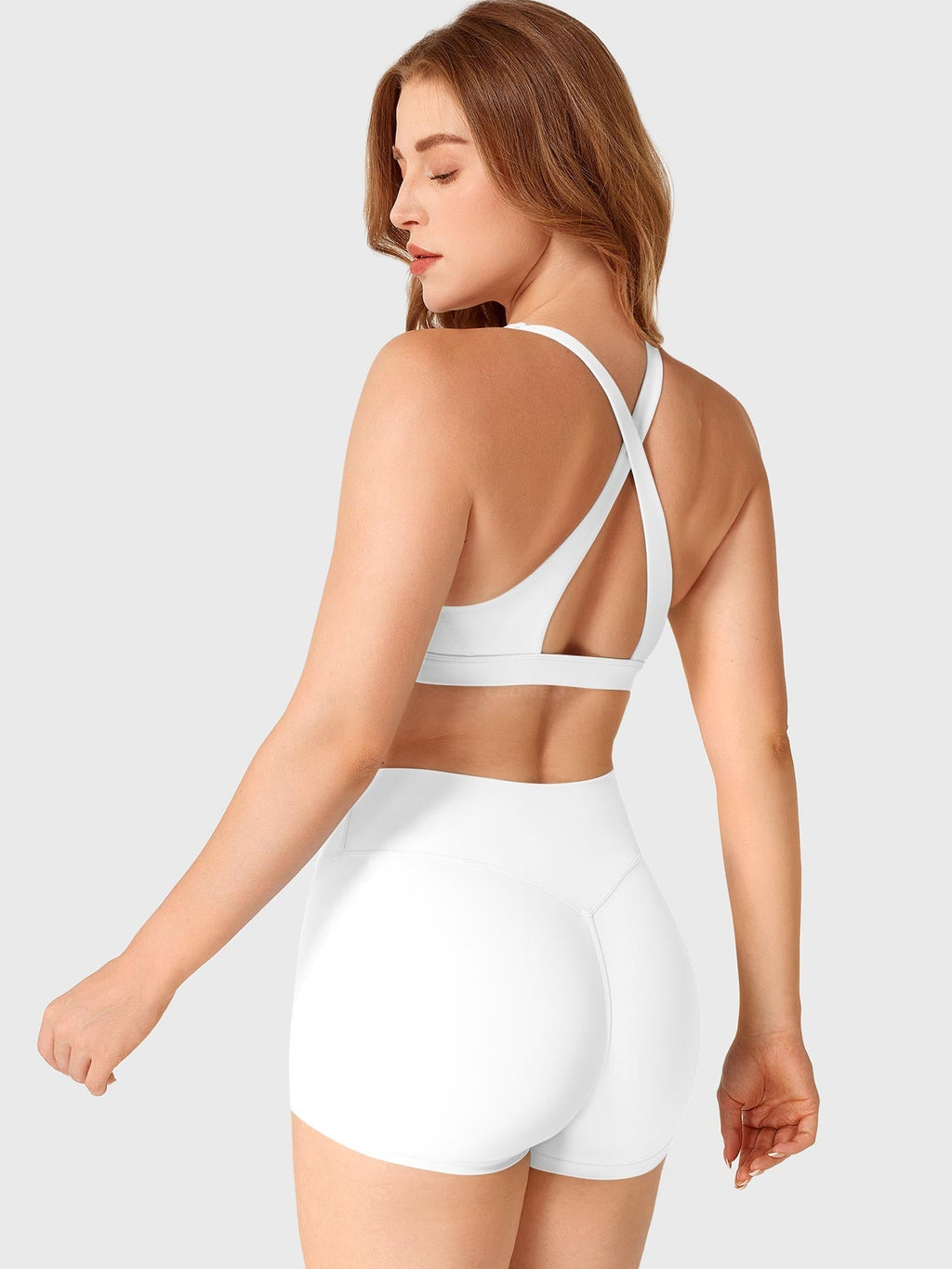 Fitstyle Wafiya Crossback-Sport-BH mit tiefem V-Ausschnitt