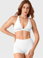 Fitstyle Wafiya Crossback-Sport-BH mit tiefem V-Ausschnitt