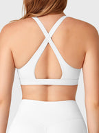 Fitstyle Wafiya Crossback-Sport-BH mit tiefem V-Ausschnitt