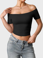 FitStyle Luzlie Off-Shoulder Kurzarm-Top
