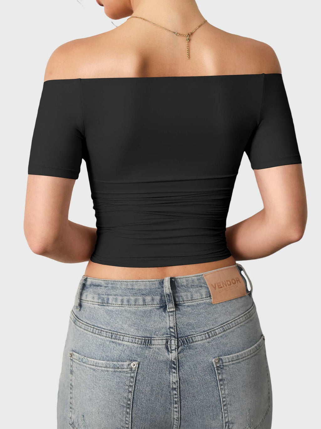 FitStyle Luzlie Off-Shoulder Kurzarm-Top