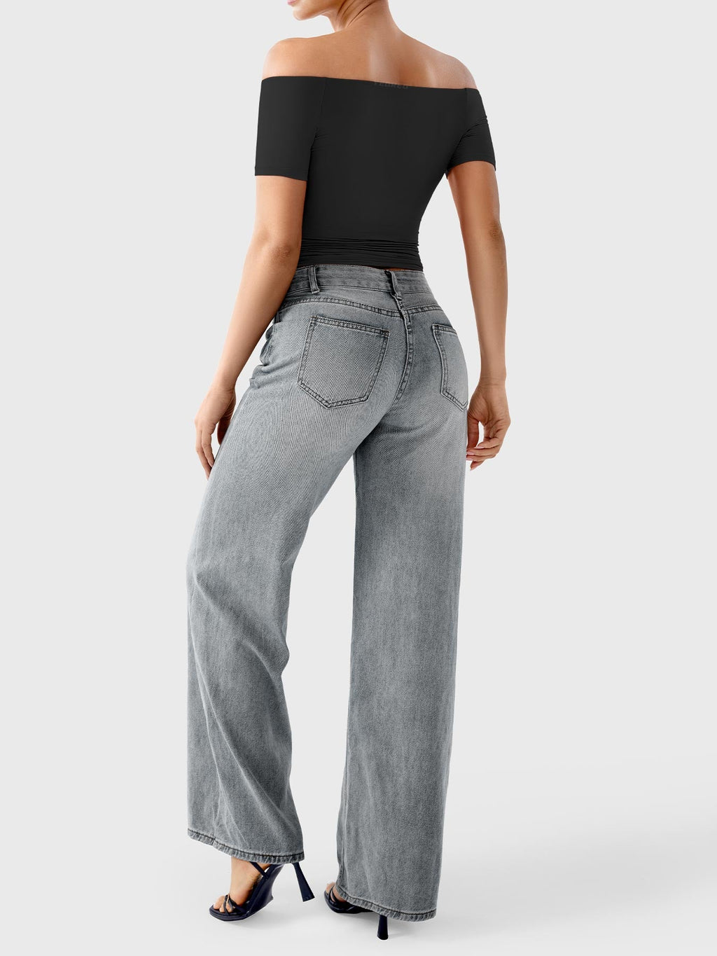 FitStyle Luzlie Off-Shoulder Kurzarm-Top
