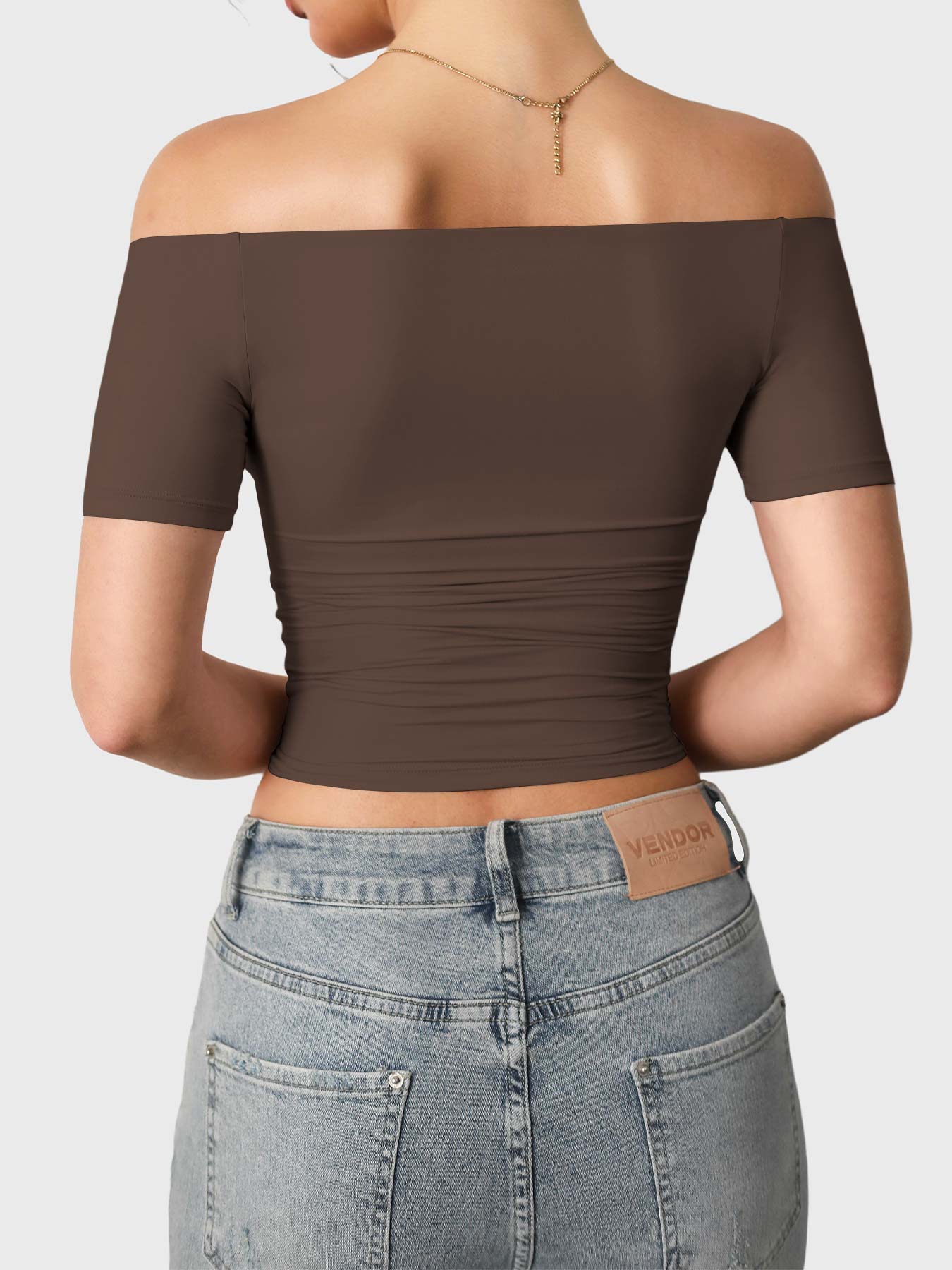 FitStyle Luzlie Off-Shoulder Kurzarm-Top