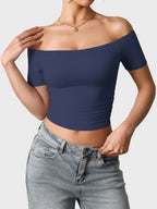 FitStyle Luzlie Off-Shoulder Kurzarm-Top