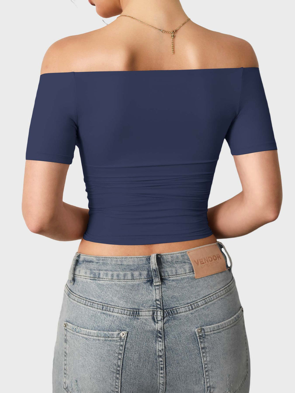 FitStyle Luzlie Off-Shoulder Kurzarm-Top