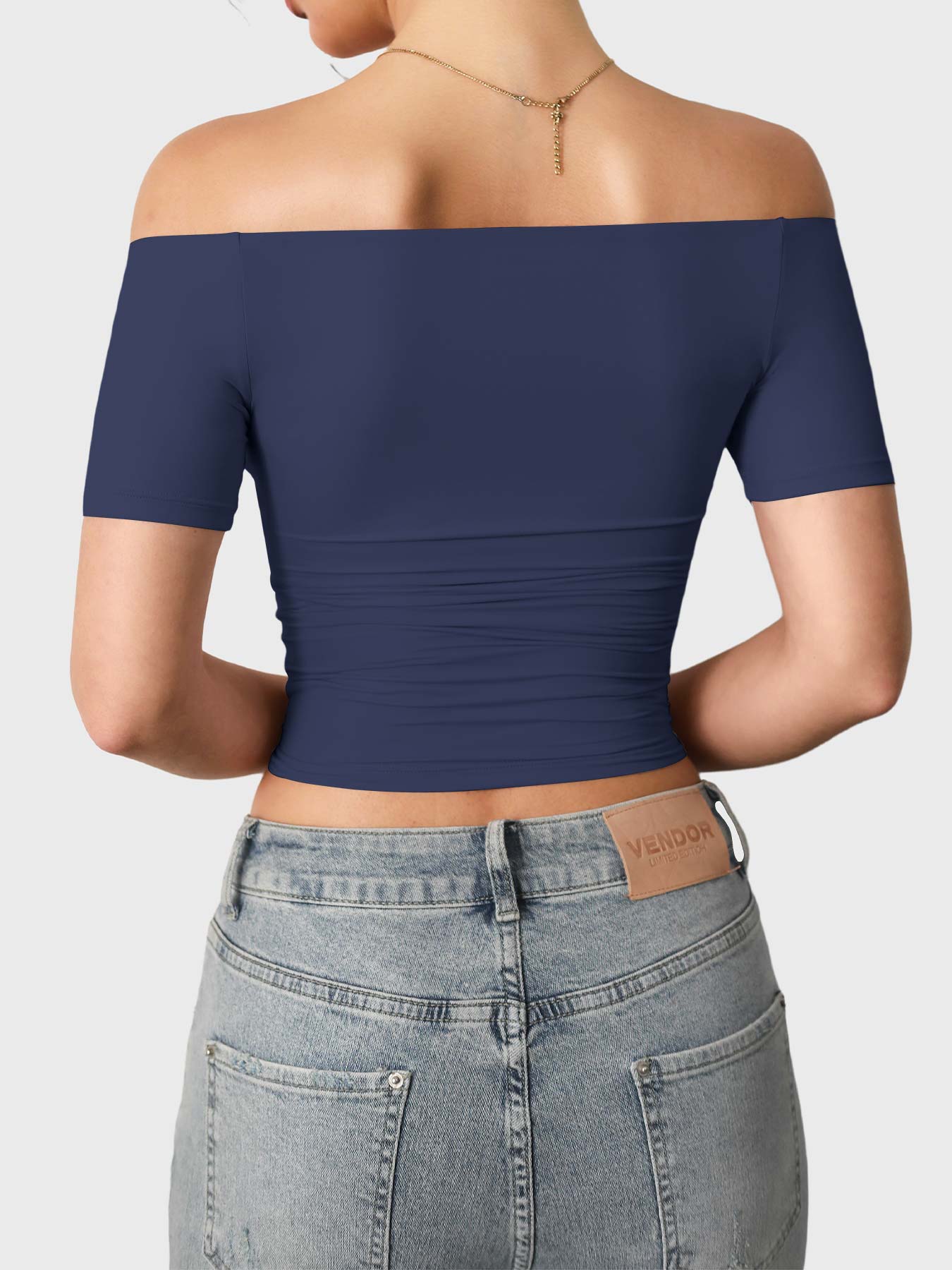 FitStyle Luzlie Off-Shoulder Kurzarm-Top