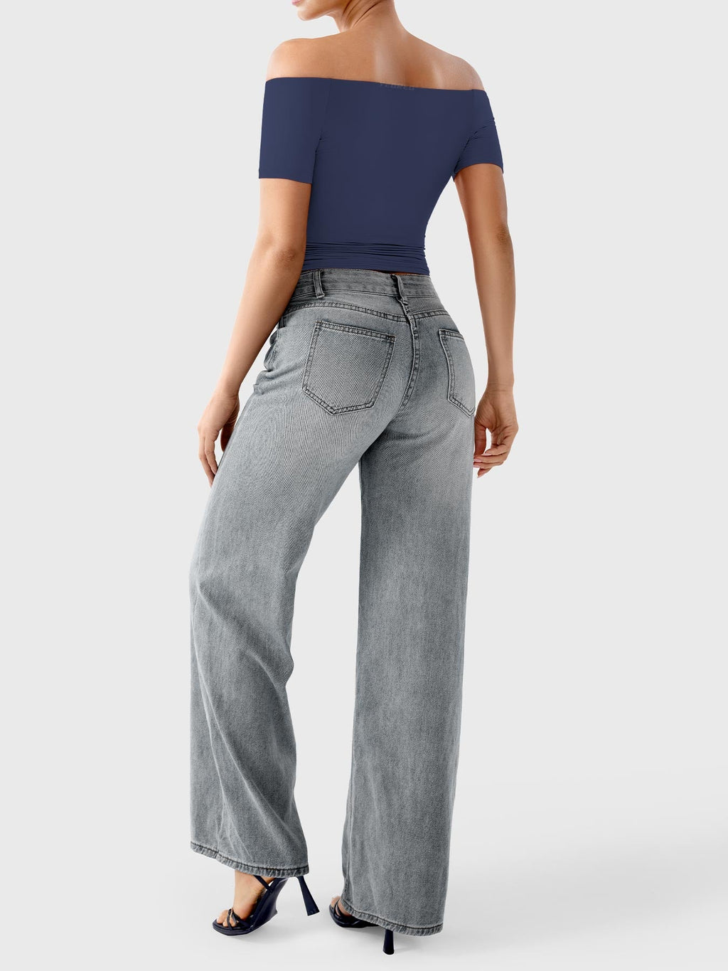 FitStyle Luzlie Off-Shoulder Kurzarm-Top