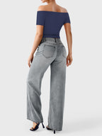 FitStyle Luzlie Off-Shoulder Kurzarm-Top