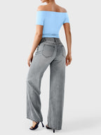 FitStyle Luzlie Off-Shoulder Kurzarm-Top