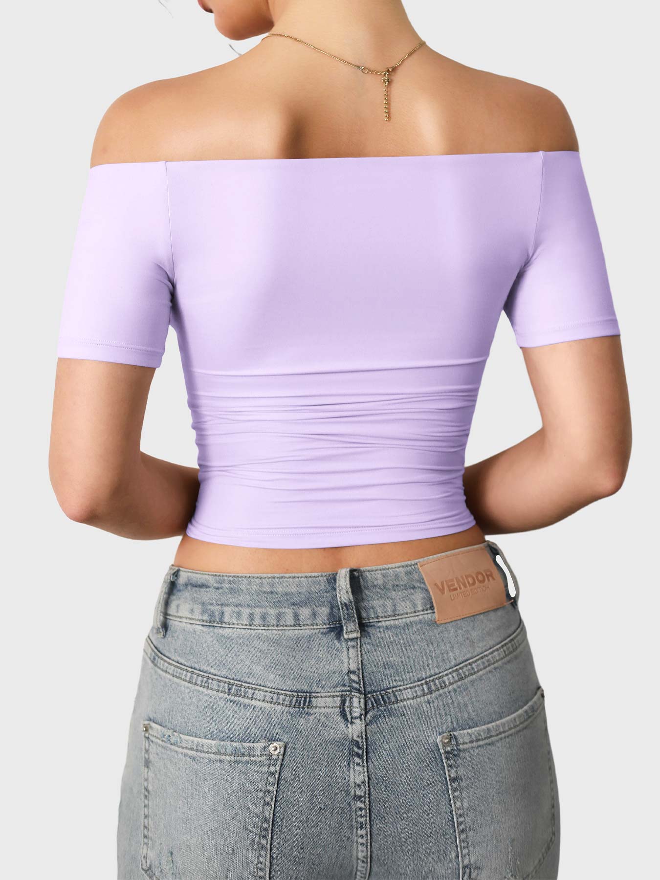 FitStyle Luzlie Off-Shoulder Kurzarm-Top