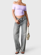 FitStyle Luzlie Off-Shoulder Kurzarm-Top