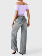 FitStyle Luzlie Off-Shoulder Kurzarm-Top