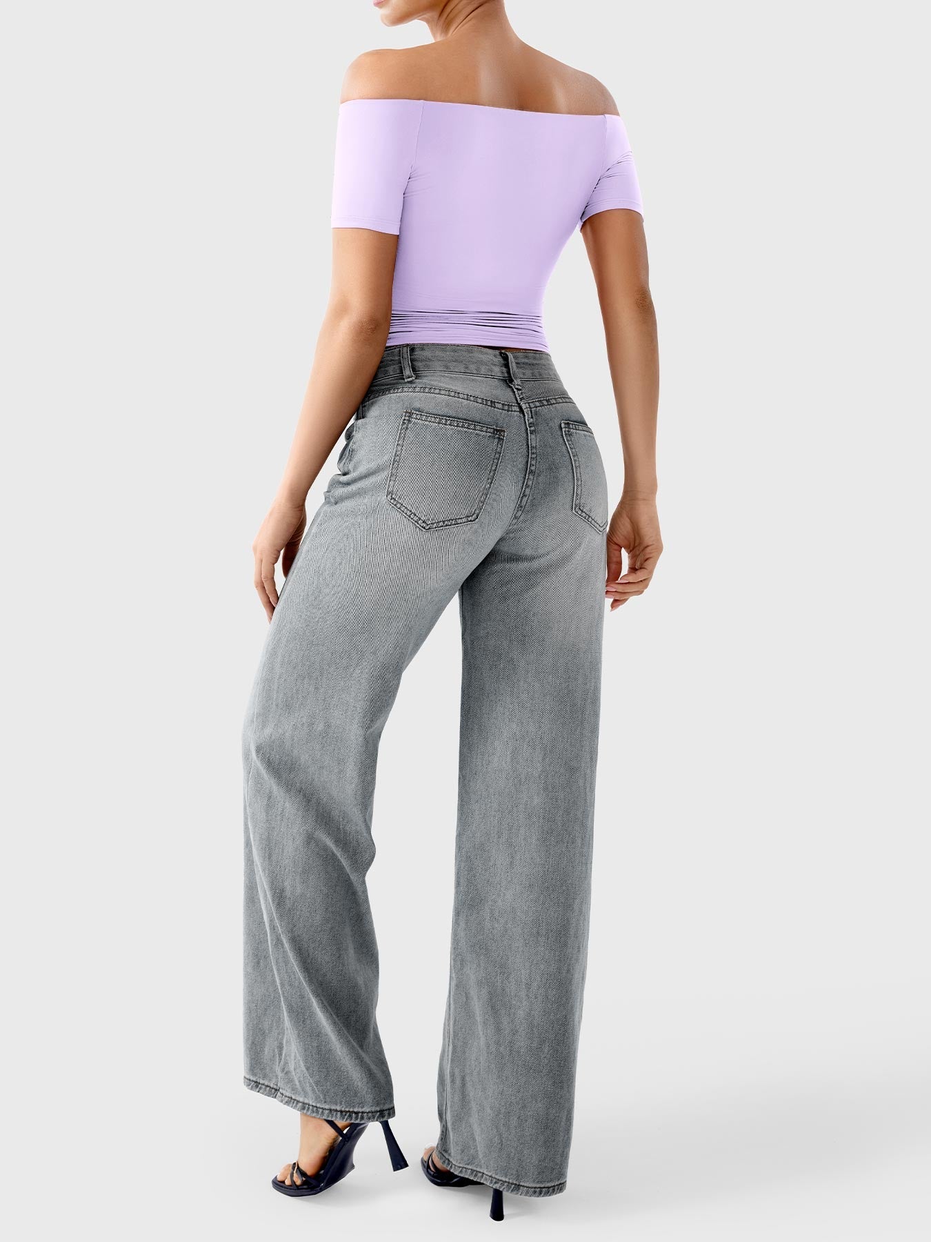 FitStyle Luzlie Off-Shoulder Kurzarm-Top