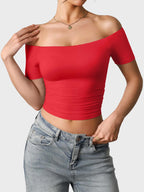 FitStyle Luzlie Off-Shoulder Kurzarm-Top