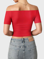FitStyle Luzlie Off-Shoulder Kurzarm-Top