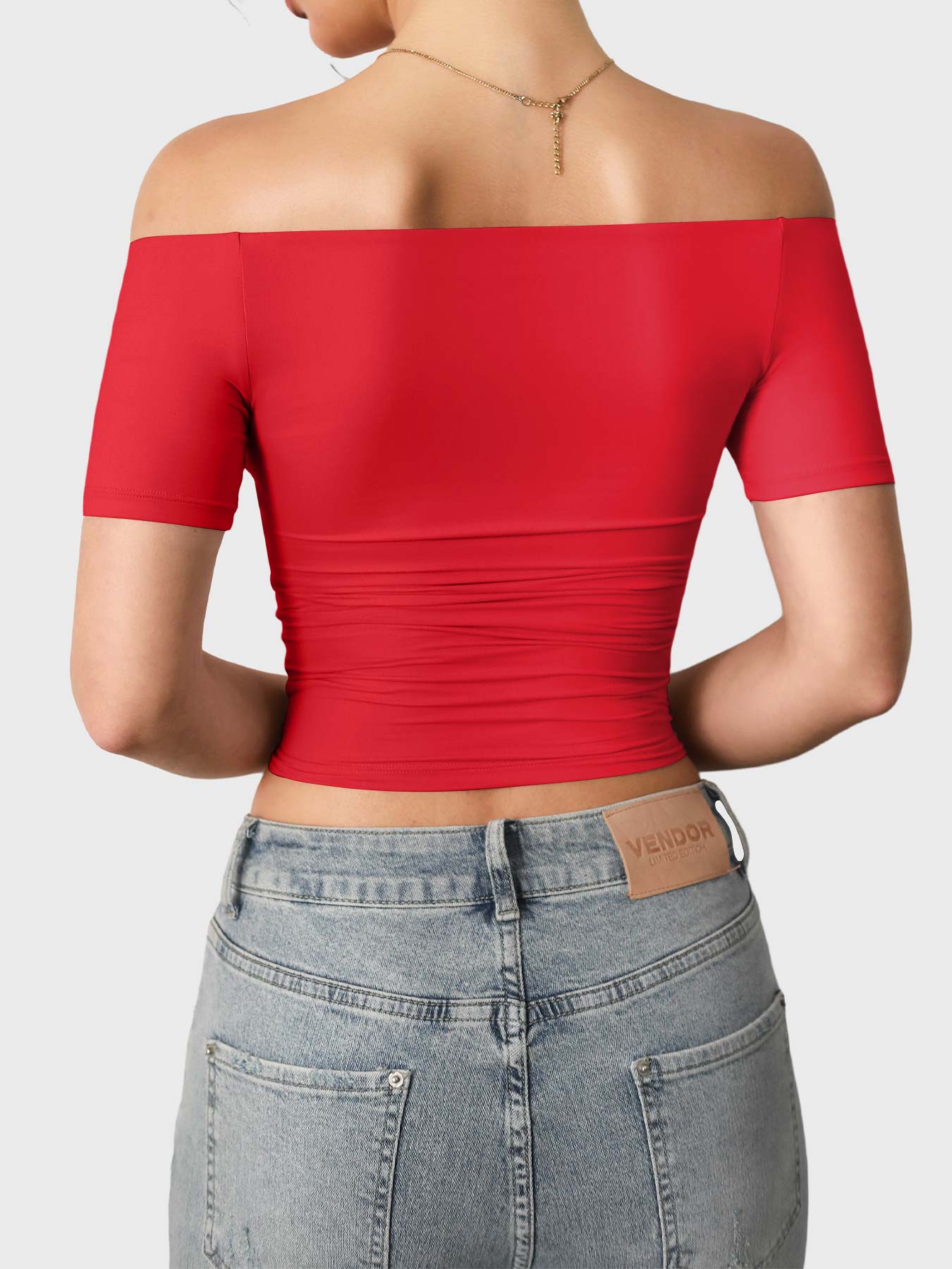FitStyle Luzlie Off-Shoulder Kurzarm-Top