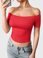 FitStyle Luzlie Off-Shoulder Kurzarm-Top