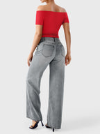 FitStyle Luzlie Off-Shoulder Kurzarm-Top