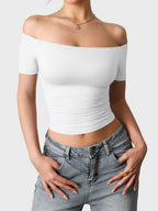 FitStyle Luzlie Off-Shoulder Kurzarm-Top
