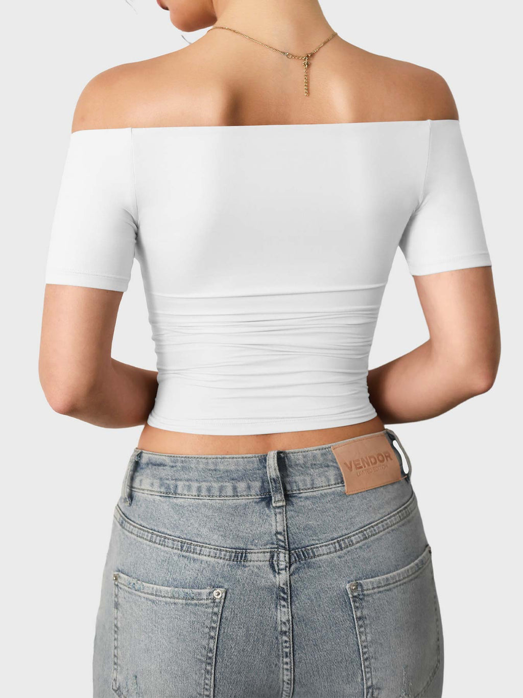 FitStyle Luzlie Off-Shoulder Kurzarm-Top
